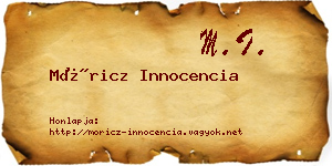Móricz Innocencia névjegykártya